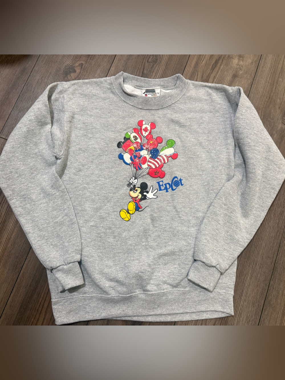 Vintage 90s Disney Epcot Mickey Balloon Sweatshirt Made USA Kids Medium 10/12